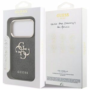 Guess 4G Big 4G Classic Logo Чехол для iPhone 17 Pro - чёрный и золотой