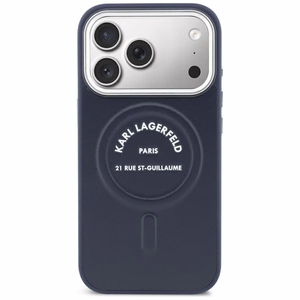 Karl Lagerfeld Embossed Open Ring RSG Logo MagSafe ümbris iPhone 18 Pro Max / 17 Pro Max jaoks; värv: sinine