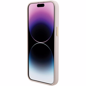 Guess Silicone Logo Strass 4G чехол для iPhone 15 Pro Max - розовый