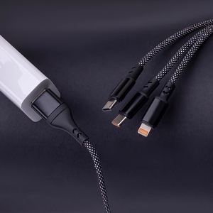 Maxlife ALLin1 kaabel USB + USB-C - Lightning + 2x USB-C 1,0 m 66W must