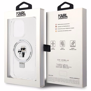 Karl Lagerfeld Ring Stand Karl&Choupette MagSafe ümbris jaoks iPhone 13 Pro / 13 - valge