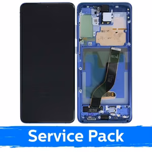 LCD Ekraan Ühildub Samsung G986 (G985) S20 Plus Koos Frame / Aura Sinine / (Service Pack)