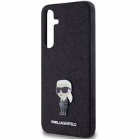 Karl Lagerfeld Fixed Glitter Ikonik Logo Metal Pin ümbris jaoks Samsung Galaxy A35 - must