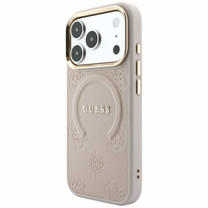 Guess Saffiano Peony & Ring MagSafe ümbris mudelitele iPhone 17 Pro / 18 Pro, roosa