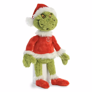 Grinch keskkonnahoidlik jõuluvana kostüümis plüüslelu, 43 cm