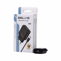 Beline Võrgulaadija 1x USB-C 30W + USB-C kaabel must PD 3.0 BLNCB30C GaN