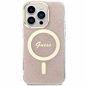Guess GUHMP14LH4STP iPhone 14 Pro 6.1" roosa/roosa hardcase 4G MagSafe