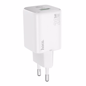 Laadija Hoco N41 20W GaN USB-A/USB-C valge