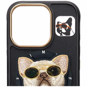 NIMMY ümbris GLASSES COOL DOG compatible with MagSafe jaoks IPHONE 16 Pro must