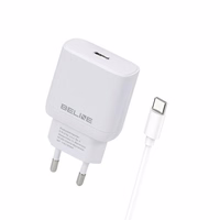 Beline Võrgulaadija 1x USB-C 30W + USB-C kaabel valge PD 3.0 BLNCW30C GaN