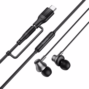 Hoco M119A juhtmega mikrofoniga kõrvaklapid, 3,5 mm / USB-C pistik, mustad