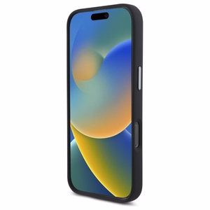 DKNY Liquid Silicone Metal Logo iPhone 16 Pro Ümbris - Must