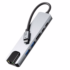 Tech-Protect HB02 HUB Adapter 6in1 USB-C + USB2.0 + USB3.0 + HDMI 4K 30Hz + RJ45 + PD100W - hall