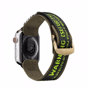 Rihm Dux Ducis Outdoor Apple Watch 42mm/44mm/45mm must / roheline