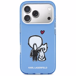 Karl Lagerfeld Karl & Choupette Back MagSafe Ümbris for iPhone 17 Pro - sinine