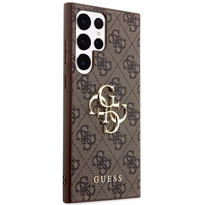 Guess 4G Big Metal Logo Ümbris jaoks Samsung Galaxy S24 Ultra - Brown