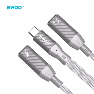 BWOO 2 in 1 Adapter  2 Type C ports to 3.5MM Jack BZ68