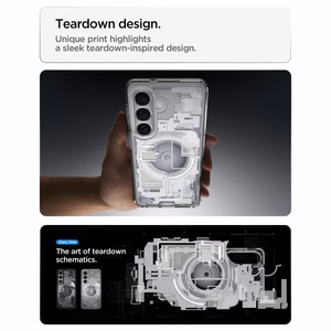 Spigen Ultra Hybrid Mag MagSafe Ümbris for Samsung Galaxy S26 Zero One - Clear and valge