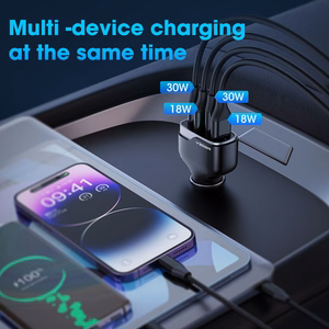 Car laadija VEGER 2 x USB A + 2 x Typ C PD QC 3A 66W CC53-2A2C must
