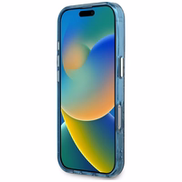 Guess IML Metal Glitter 4G Circle Triangle MagSafe Ümbris jaoks iPhone 16 Pro Max - Sinine