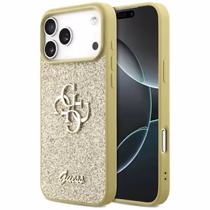 Guess Fixed Glitter Big 4G ümbris jaoks iPhone 17 Pro Max - kuldne