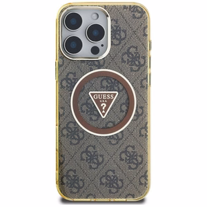 GUESS ümbris jaoks IPHONE 16 Pro compatible with MagSafe GUHMP16LHG4PRTGW (IML Metal Glitter 4G Circle Triangle) brown