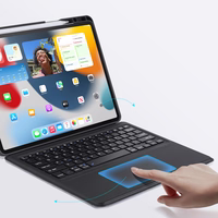DUX DUCIS ümbris DK foldable with Wireless Keyboard jaoks iPad Air 13 (2024)/Pro 12.9 (2020/2021/2022) must