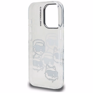 Karl Lagerfeld IML Multi K&C Head Pattern Ümbris jaoks iPhone 16 Pro - Clear