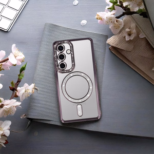 Bling Magsafe Ümbris jaoks Samsung Galaxy S25 FE purple
