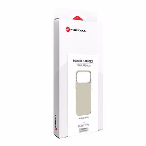 Чехол для iPhone 17 Pro Forcell F-Protect Frame Premium совместимый с MagSafe античный белый