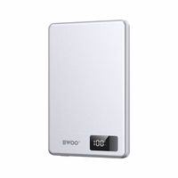 BWOO aluminium magnetic akupank P75 PD 20W 5000 mAh with digital display and USB-C port hõbedane