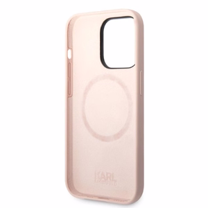 Karl Lagerfeld KLHMP14XSSKCI iPhone 14 Pro Max 6.7" жёсткий чехол светло-розовый/светло-розовый Silicone Karl & Choupette MagSafe
