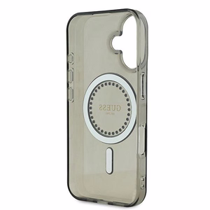 Guess IML Rhinestones MagSafe Чехол iPhone 16 Plus - чёрный