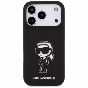KARL LAGERFELD ümbris jaoks IPHONE 17 Pro compatible with MagSafe KLHMP17LSKIGROK (Silicone W/ KL Sketch & Logo) must