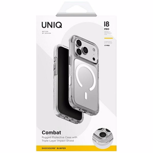 Uniq Combat Magclick Charging ümbris iPhone 18 Pro / 17 Pro – valge