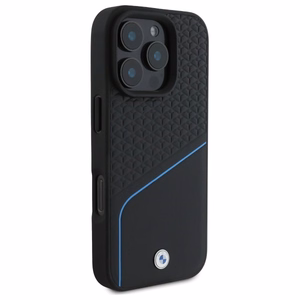 BMW Sign Leather Textured And Line MagSafe Ümbris jaoks iPhone 16 Pro Max - must