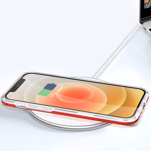 Läbipaistev 3in1 ümbris iPhone 12 raamile geeliga kaetud punane