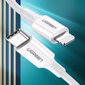 USB kaabel Ugreen US171 MFi USB-C to Lightning 3A 1.0m valge