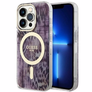Guess GUHMP14LHLEOPWP iPhone 14 Pro 6.1" roosa/roosa hardcase Leopard MagSafe