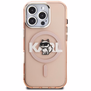 Karl Lagerfeld IML Choupette Sketch Logo MagSafe Ümbris iPhone 16 Pro Max - roosa