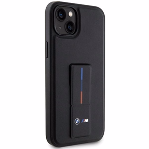 Чехол BMW Grip Stand Hot Stamp для iPhone 14 15 13 - чёрный