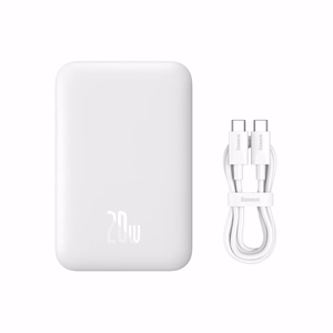 Baseus Magnetic Mini Air PPCXM06A 6000mAh 20W energiapank koos Simple seeria USB-C kaabliga - valge