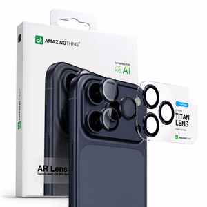 AmazingThing Sapphire Camera Glass for iPhone 17 Pro / Pro Max - with Blue Frame