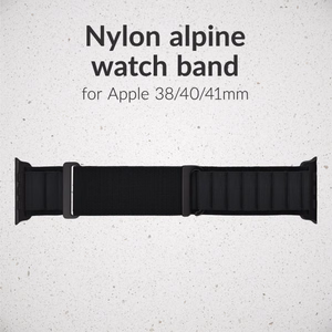 Mobilize nailonist kellarihm - Alpine - must ühendusdetail - Apple 38/40/41mm - must