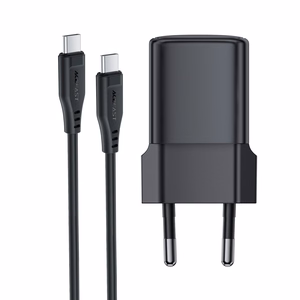 Laadija Acefast A118 30W GaN USB-C + USB-C USB-C-le kaabel 1.2m must