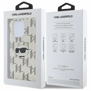 Karl Lagerfeld IML Choupette Head Electroplated iPhone 16 Pro Max Ümbris - Clear