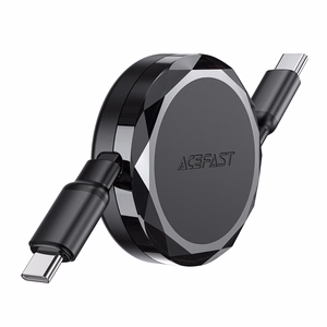 Acefast C13-03 выдвижной кабель USB-C - USB-C 60W - чёрный