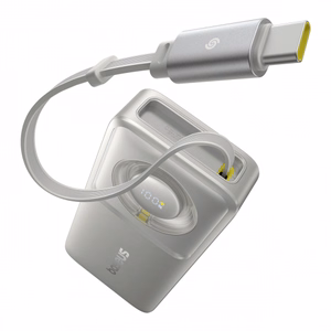 Power Bank Baseus "Free2Pull" Grey 10000mAh 30W (PD) + integruoted "Type-C" cable