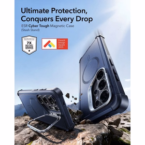 ESR Cyber Tough Kickstand MagSafe ümbris Samsung Galaxy S26 Ultra jaoks - must