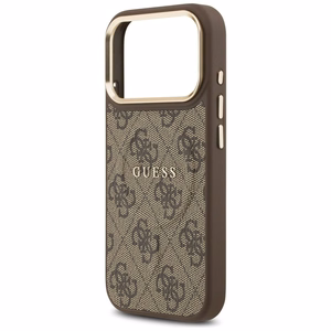 Guess Чехол для iPhone 17 Pro совместимый с MagSafe GUHMP17LP4MSEGCW (PU 4G W/ Classic) коричневый
